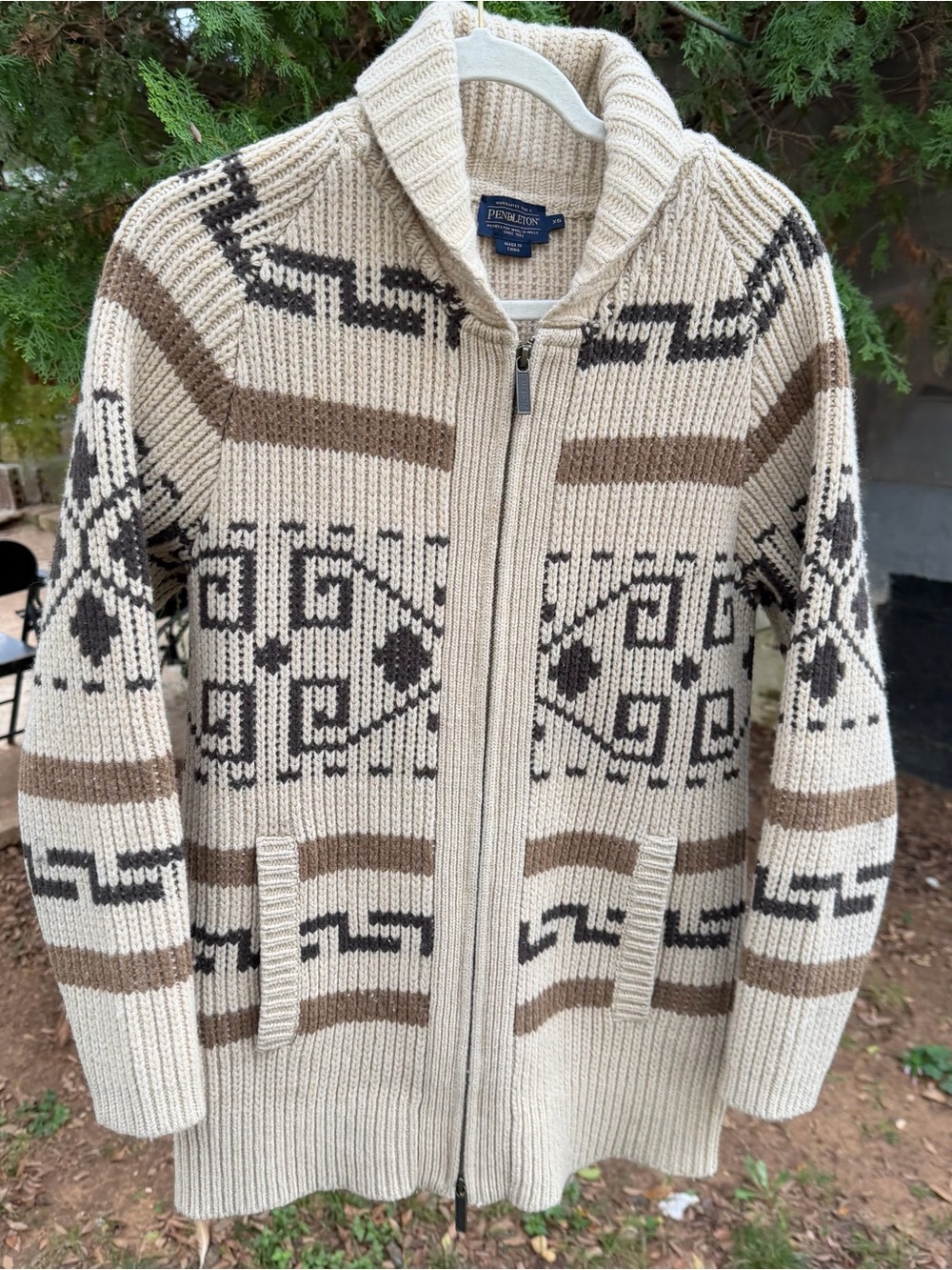 Pendleton Westerly Big Lebowski Cowichan Zip Wool Dude Sweater Cardigan Size XS
